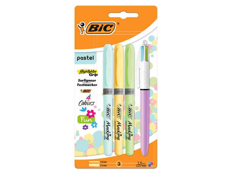 BIC Súprava pastelových/metalických permanentných zvýrazňovačov