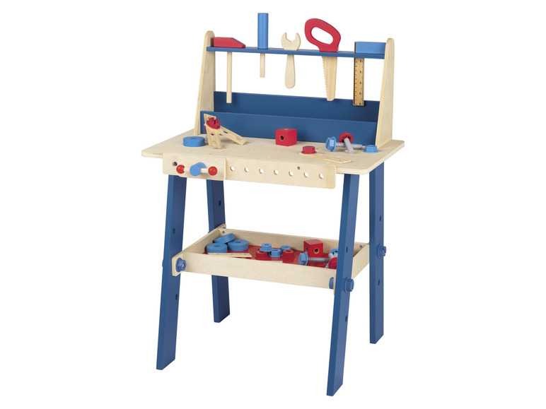Playtive Detský drevený pracovný stôl v retro dizajne Playtive