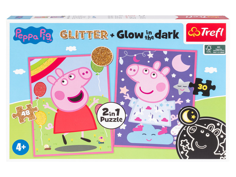 Trefl Puzzle 2 v 1 Glow in the dark (Prasiatko Peppa) Trefl